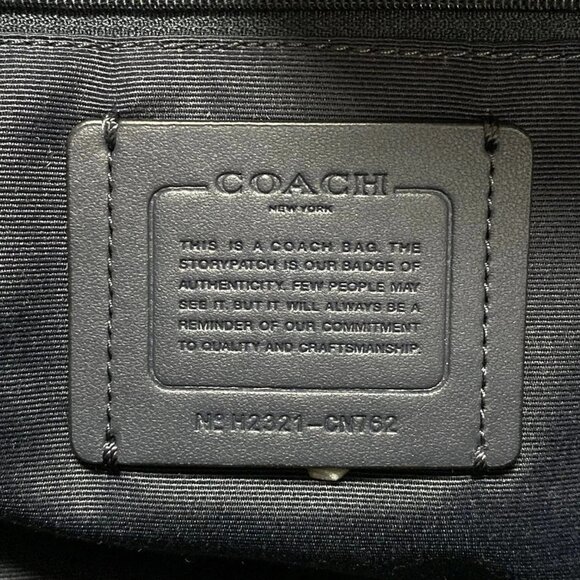 Auth COACH Coat Backpack Graphic Plaid Print CN762 Blue Dark Navy Multi PVC - Picture 6 of 9